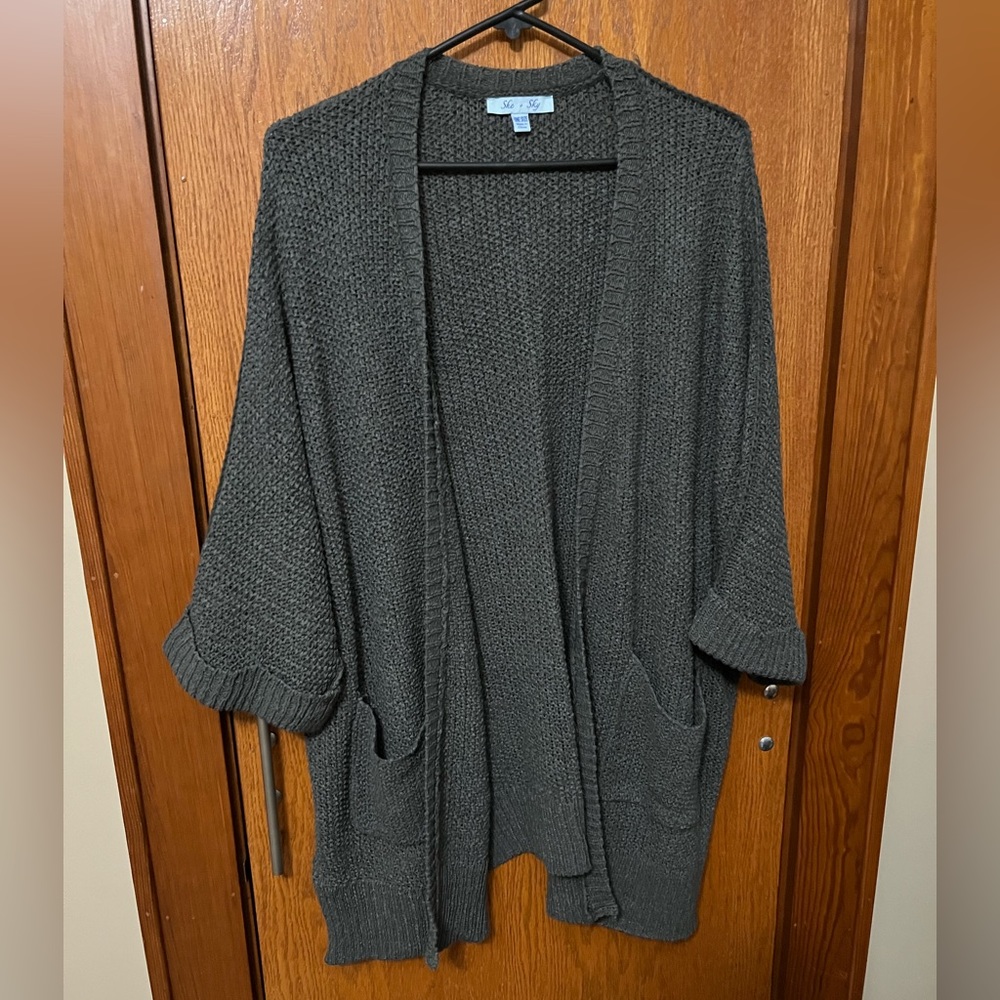 She + Sky Grey Knit Cardigan